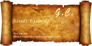Gindl Ciceró névjegykártya